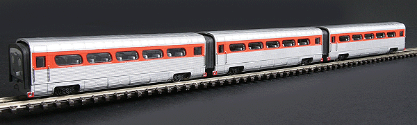 AeroTrain Add-On 3-Car Coach Set -- New York Central "Great Lakes AeroTrain" 1956