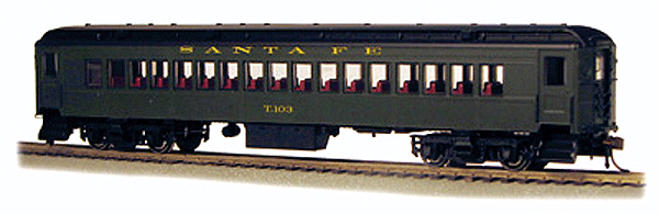 mP54 Coach 2-Pack Assembled -- Santa Fe #1 (Pullman Green)