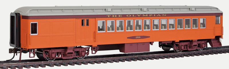Heavyweight 65' Branchline Combine w/Lights - Ready to Run -- Milwaukee Road #2759 (Olympian, orange, maroon, gray)