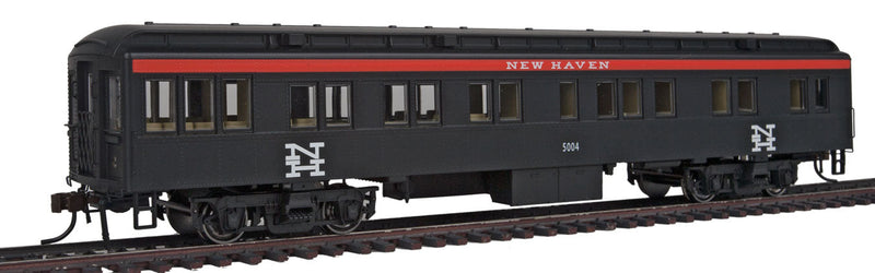 Heavyweight 65' Branchline Solarium-Observation w/Lights - Ready to Run -- New Haven #5004 (red, black, white NH Logo)
