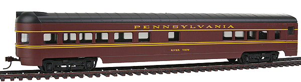 72' Smooth-Side Observation - Ready to Run -- Pennsylvania Railroad (Tuscan Red, Dulux Gold)