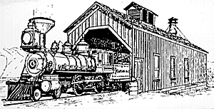Southern Pacific Engine House -- 2-3/4 x 8-1/2"