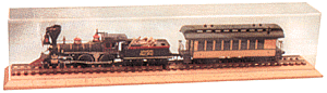 Train Display Case w/Light Oak Base -- Interior Length: 28" - Drop Ship Only