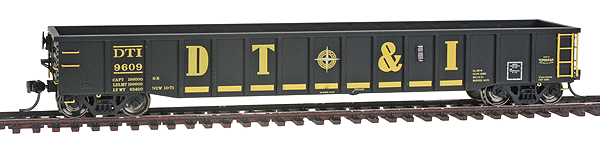 Thrall 2244 15-Panel Gondola w/Heavy Top Chord - Ready to Run -- Detroit, Toledo & Ironton #9609 (black, yellow, Billboard DT&I, Compass Logo