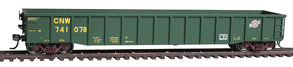 Thrall 2244 15-Panel Gondola w/Heavy Top Chord - Ready to Run -- Chicago & North Western #741078 (green, yellow, System Logo)