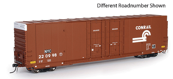 Greenville 60' Double Plug-Door Boxcar - Ready to Run -- Conrail NYC #221000 (NYC Restencilled for CR Takeover, Boxcar Red)