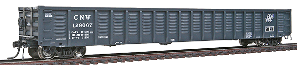 Greenville 65' Mill Gondola - Ready to Run -- Chicago & North Western #128067 (black, white