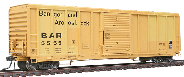 Pullman-Standard 5344 50' Boxcar - Ready to Run -- Bangor & Aroostook #5555 (yellow, black)