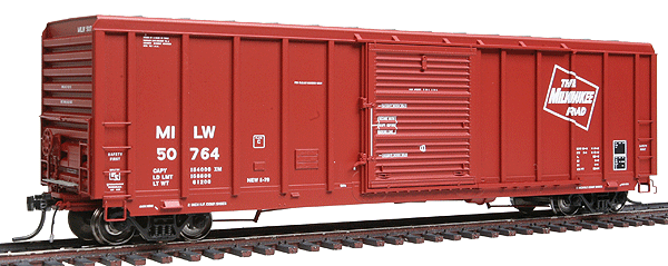 Pullman-Standard 5344 50' Boxcar - Ready to Run -- Milwaukee Road #50959 (Boxcar Red, Large Logo)