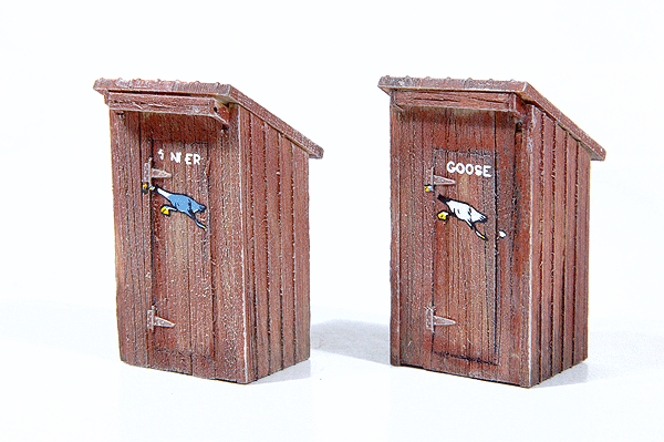 Goose/Gander Outhouse Kits pkg(2) -- 2 Outhouses & Trout Lake Station Signs