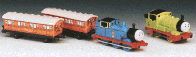 Diecast Metal Toys, Engine and Carriage Assortment -- Six each of Percy, Annie & Clarabel; and Thomas, Annie and Clarabel