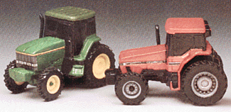 Farm Country Farm Machinery Assortment -- Tractors w/Friction Drive Motors; 7 John Deere, 5 Case IH Magnum
