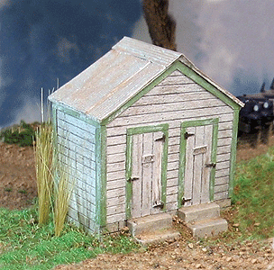 2-Door Outhouse (One-Piece Unpainted Resin Casting)