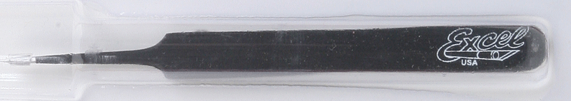 Straight Fine Point Tweezers -- Black