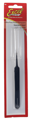 Straight Fine Point Tweezers -- Blue