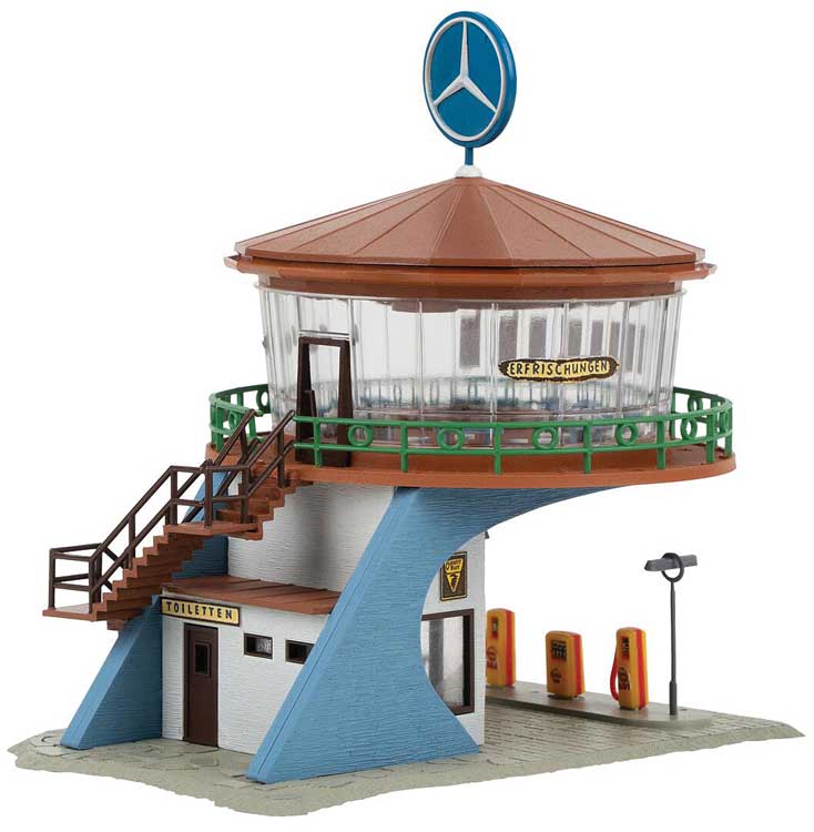 B-214 Auto Rest Gas Station -- Kit - 4-15/16 x 3-9/16 x 1" 12.5 x 9 x 12.7cm-2