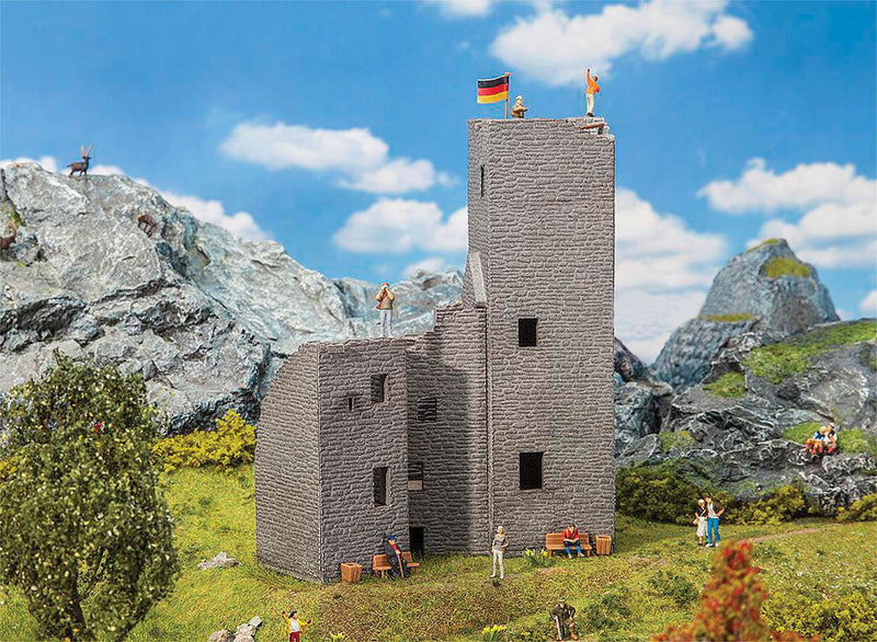 Castle Ruin -- Laser-Cut Card Kit - 5-13/16 x 3-5/8 x 7-13/16" 14.8 x 9.2 x 19.8cm-1
