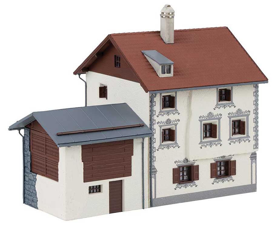 Bergun Bundner House -- 3-D Printed Kit - 6-7//8 x 4-1/16 x 5-7/16" 17.4 x 10.3 x 13.8cm-3