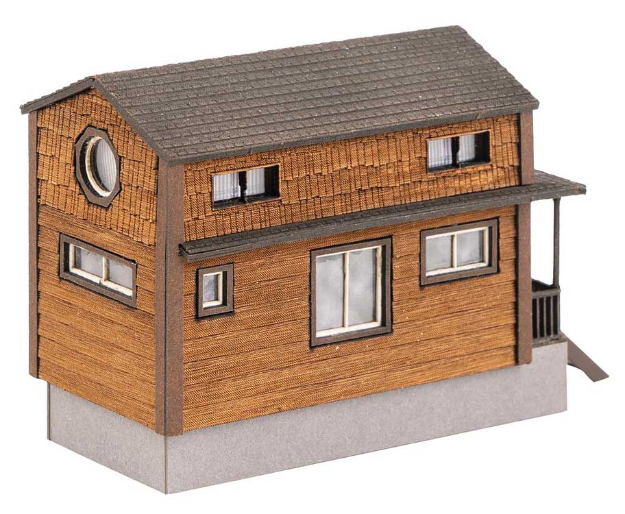 Tiny House -- Laser-Cut Wood Kit - 3-3/16 x 1-3/8 x 2-1/8" 8.1 x 3.5 x 5.4cm-3