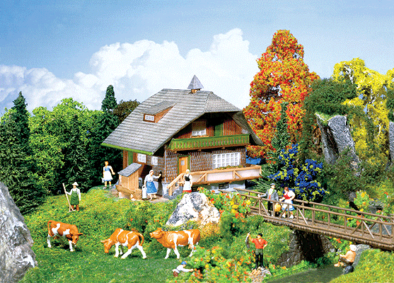 Black Forest House, Era II, Assembled -- 5-3/16 x 5-5/8 x 4" 13.2 x 14.3 x 10.2cm