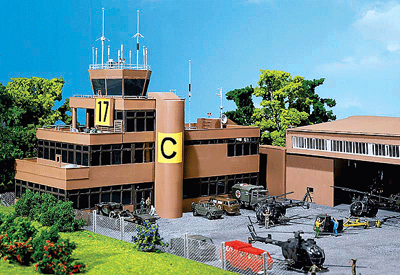 Military - Airfield Control Tower Building -- 15-7/16 x 7-1/16 x 11-5/8" 38.5 x 17.6 x 29cm