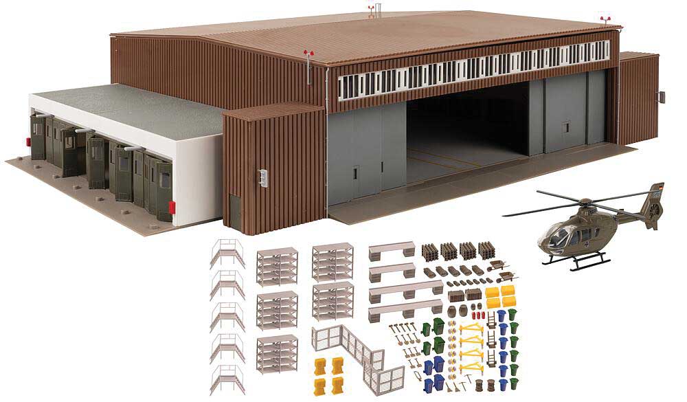 Hangar with Helicopter -- Kit - Main Hangar: 21-9/16 x 15-3/8 x 3-13/16" 54.8 x 39 x 11.8cm-2