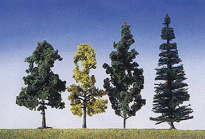Tall Mixed Forest Trees -- 6" 15cm Tall