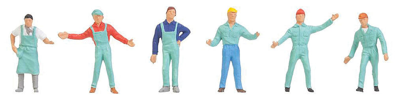 Factory Workers -- With Green Work Clothes pkg(6)