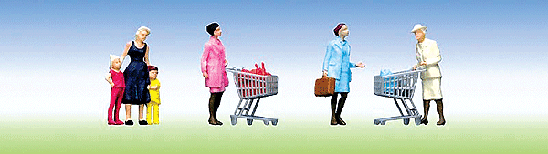 SuperMarket Shoppers (6) & Carts (2)