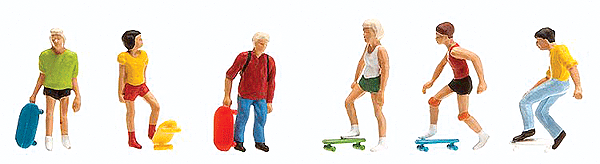 Skateboarders w/Skateboards -- pkg(6)