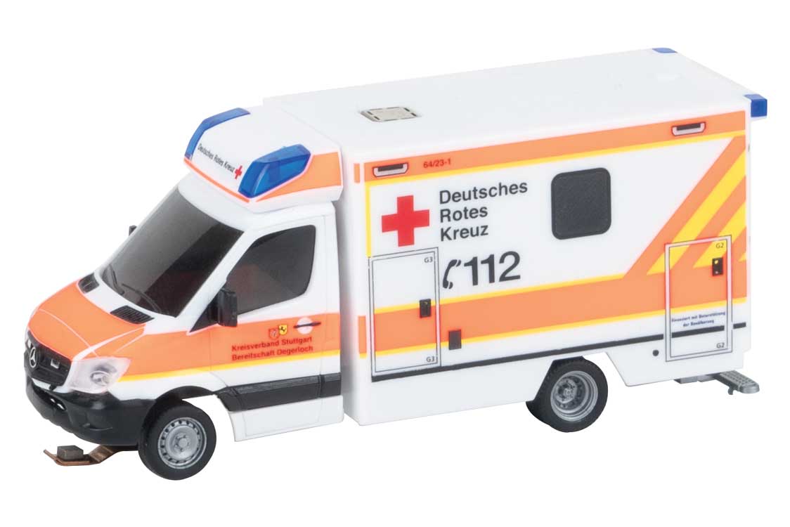 Mercedes-Benz Sprinter Ambulance - Car System Digital -- German Red Cross (white, orange, German Lettering)-2