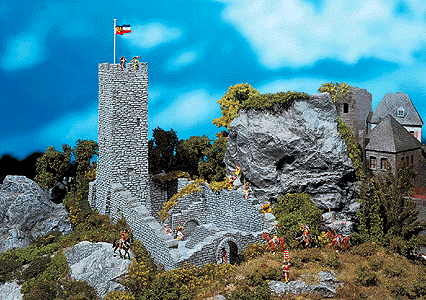 Fleckenstein Castle Ruin - 2 Prefabricated & Colored Parts -- 25 x 16.5 x 20cm 10 x 6-5/8 x 8"