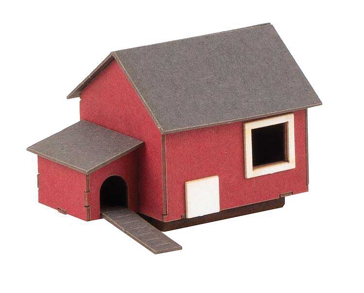 Laser-Cut Kit -- Hen House - 1-5/16 x 1-3/16 x 7/8" 3.4 x 3 x 2.3cm-2