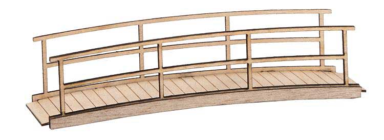Small Wood Footbridge -- Laser-Cut Kit - 2-15/16 x 3/4 x 3/4" 7.4 x 2 x 1.9cm-2