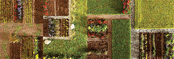 Finished Landscape Sections/Mats -- Set #2 - 4 Different Gardens