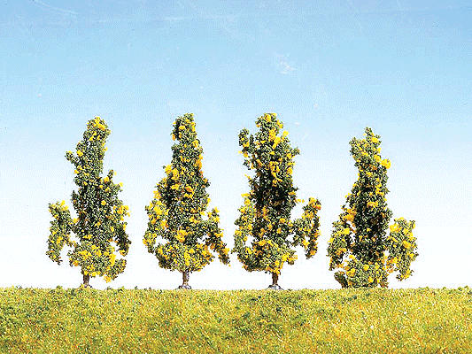 Shrubs - HO/N pkg(4) -- Yellow Flowers