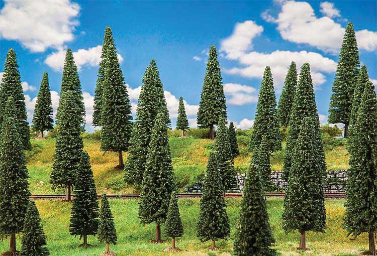 Fir Trees -- 2 to 5-7/8" 5 to 15cm Tall pkg(25)