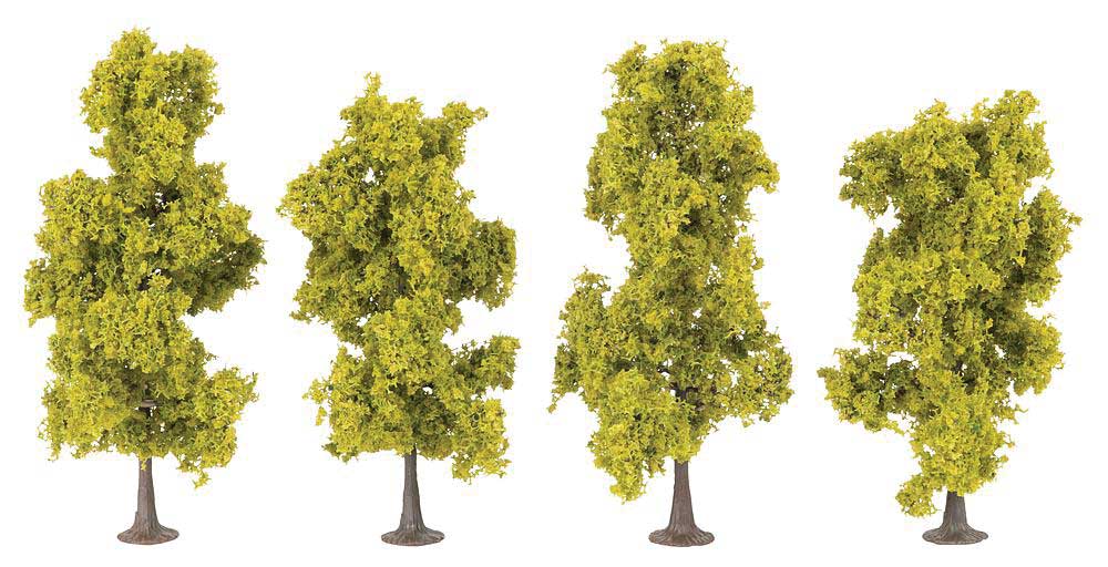 Deciduous Trees -- Light Green, 3-9/16 - 4-5/16" 9 - 11cm Tall, pkg(4)-2