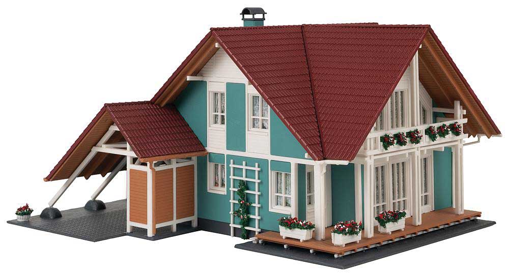 House with Carport -- Kit - 6-7/8 x 6-1/2 x 3-3/4" 17.5 x 16.5 x 9.4cm-2
