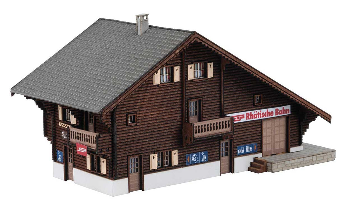 Litziruti Railway Station -- Laser-Cut Kit - 4-5/8 x 2-9/16 x 2-9/16" 11.8 x 6.5 x 6.5cm-3