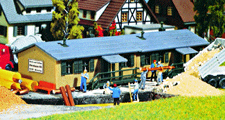 Wooden Hut w/Shutters & Tar Paper Roof -- 2-7/16 x 1-9/16" 6.2 x 4cm