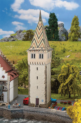 Lindau Mangturm Tower -- Weathered Kit - 2-3/16 x 1-7/8 x 8-11/16" 5.5 x 4.8 x 22cm