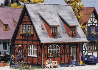 Brick Single Family House -- With Half-Timber Framing 4-5/8 x 3-13/16 x 4-5/8" (11.5 x 9.5 x 11.5cm)