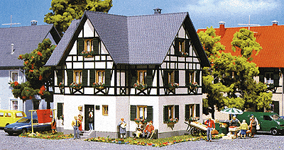 Half-Timbered 2-Family House -- 5-5/8 x 4-15/64 x 5-13/32" 14 x 10.6 x 13.5cm