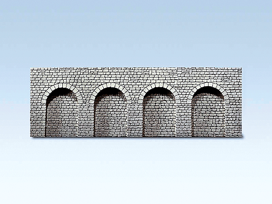 Arcades -- Natural Stone w/Round Arch (gray) 14-3/4 x 2-3/8 x 1/3" 37 x 6 x .8cm