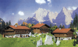 Alpine Inn "Zum Almdudler" -- 7-3/8 x 4-3/8 x 4" 18.5 x 11 x 9.8cm
