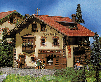 Wood Carver's Shop & Residence -- 6 x 5-13/64 x 4-13/32" 15 x 13 x 11cm