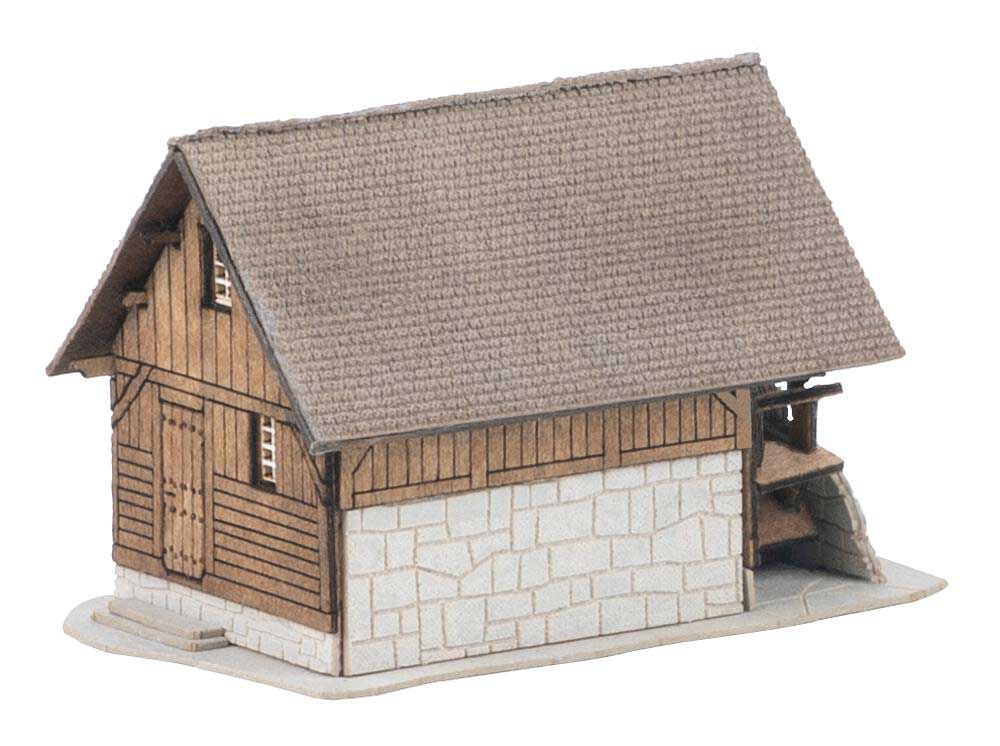 Sawmill and Water Mill -- Laser-Cut Wood Kit - Sawmill: 4-1/8 x 1-1/2 x 1-1/4" 10.4 x 3.8 x 3.2cm-5