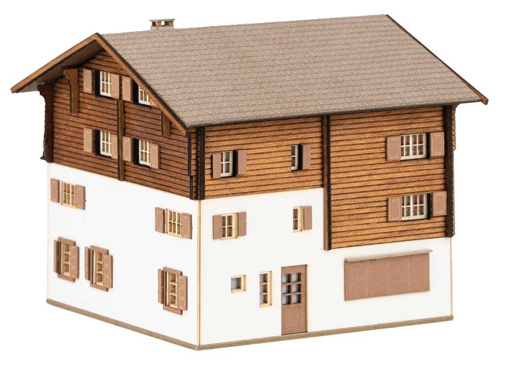 Langwies Alpine House -- Laser-Cut Kit - 2-9/16 x 2-9/16 x 2-1/4" 6.6 x 6.5 x 5.7cm-3