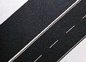 Blacktop Roadway -- 2-Lane Straight w/White Markings 40 x 3-13/64" 100 x 8cm